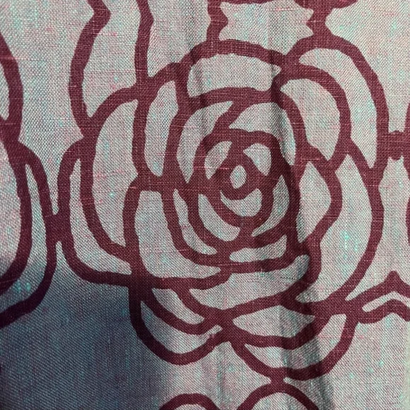 FLAX Linen Maxi Dress Blue Purple Flower Design Large - Picture 6 of 6